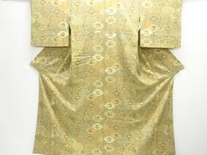 斜め格子に花古典柄小紋着物